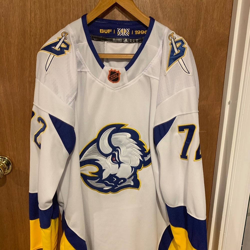 Adidas Authentic Tage Thompson Buffalo Sabres Reverse Retro NHL Jersey White 50